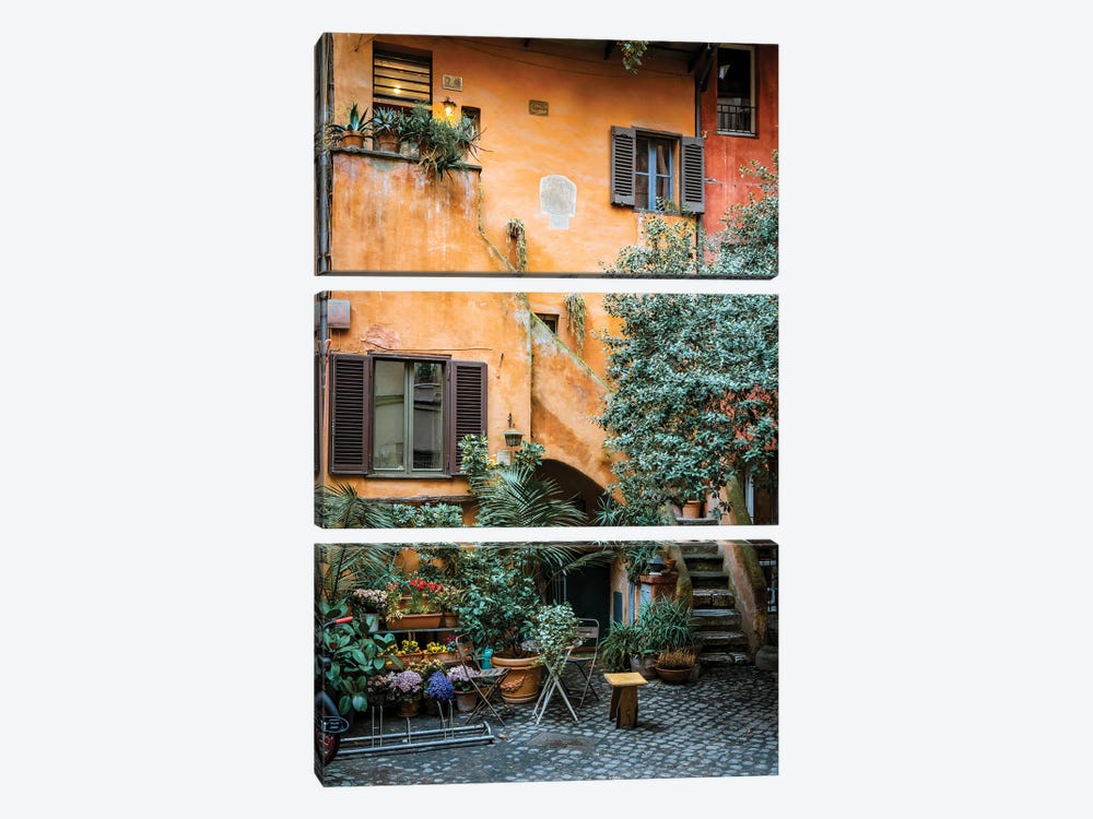 Old Courtyard, Rome I by Matteo Colombo 3-piece Canvas Art Print