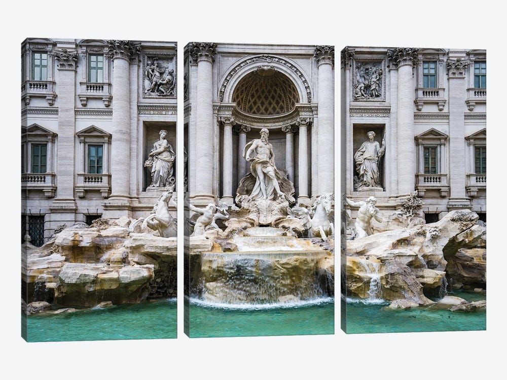 Trevi Fountain, Rome by Matteo Colombo 3-piece Canvas Art Print
