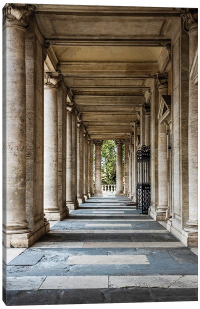 Colonnade, Rome I Canvas Art Print - Lazio Art