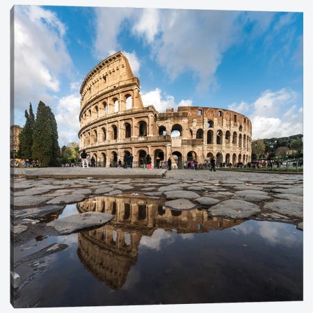 Coliseum Reflection, Rome Canvas Print #TEO1223} by Matteo Colombo Art Print