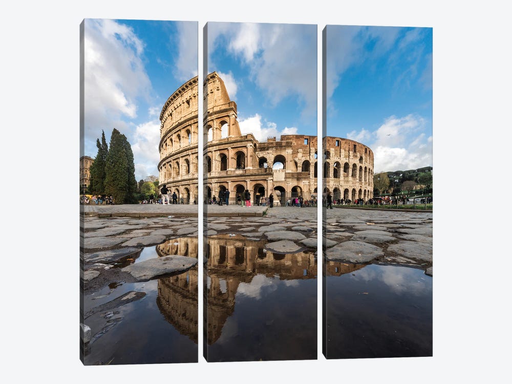 Coliseum Reflection, Rome by Matteo Colombo 3-piece Canvas Art Print