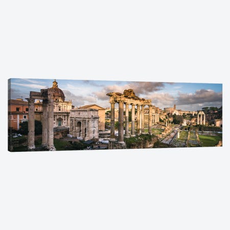 Roman Forum Panoramic, Rome Canvas Print #TEO1227} by Matteo Colombo Canvas Artwork