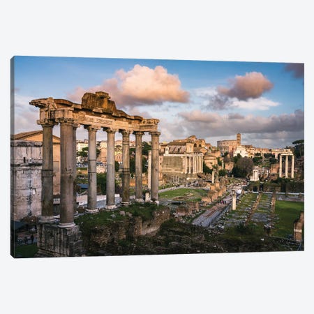 Sunset At The Roman Forum, Rome Canvas Print #TEO1229} by Matteo Colombo Canvas Art Print