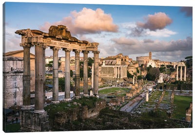 Sunset At The Roman Forum, Rome Canvas Art Print - Lazio Art