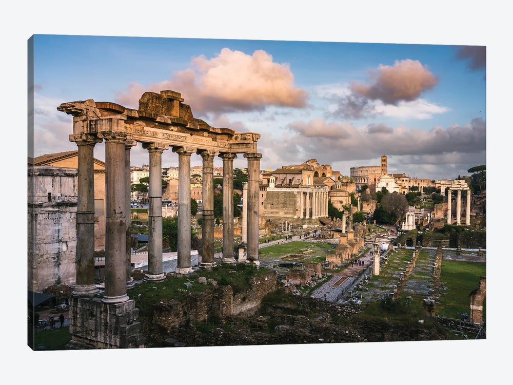 Sunset At The Roman Forum, Rome by Matteo Colombo 1-piece Canvas Art Print
