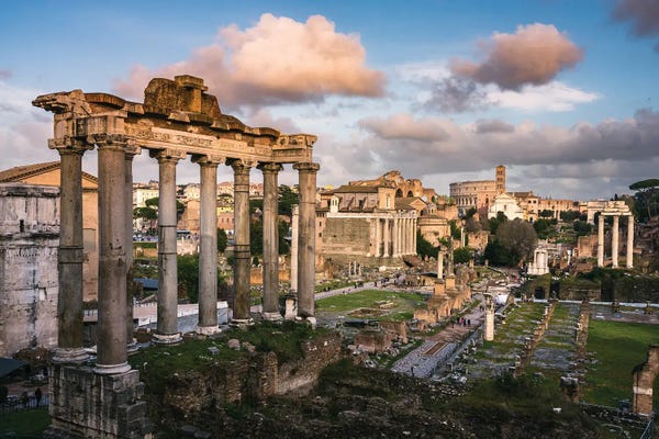 City Sunrises & Sunsets: Sunset At The Roman Forum, Rome by Matteo Colombo