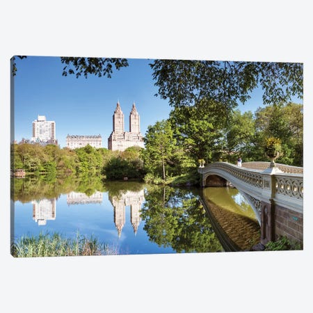Bow Bridge Panoramic, Central Park, New York Canvas Print #TEO122} by Matteo Colombo Canvas Print