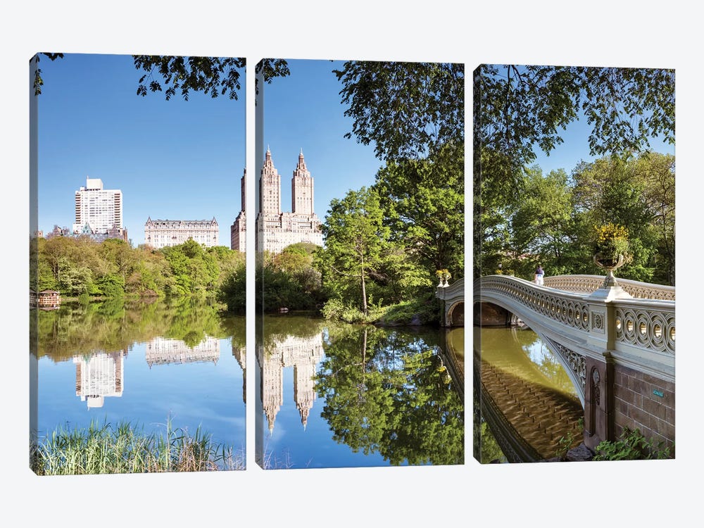 Bow Bridge Panoramic, Central Park, New York by Matteo Colombo 3-piece Art Print