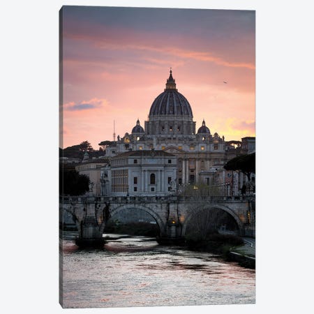 Sunset On The Vatican, Rome IV Canvas Print #TEO1235} by Matteo Colombo Canvas Print