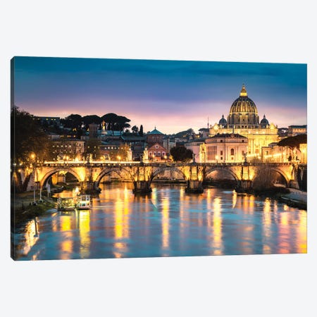 Night In Rome Canvas Print #TEO1236} by Matteo Colombo Art Print