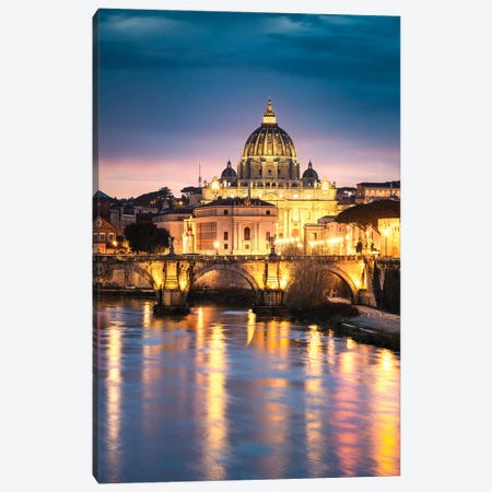 St Peter's At Dusk, Rome Canvas Print #TEO1237} by Matteo Colombo Art Print
