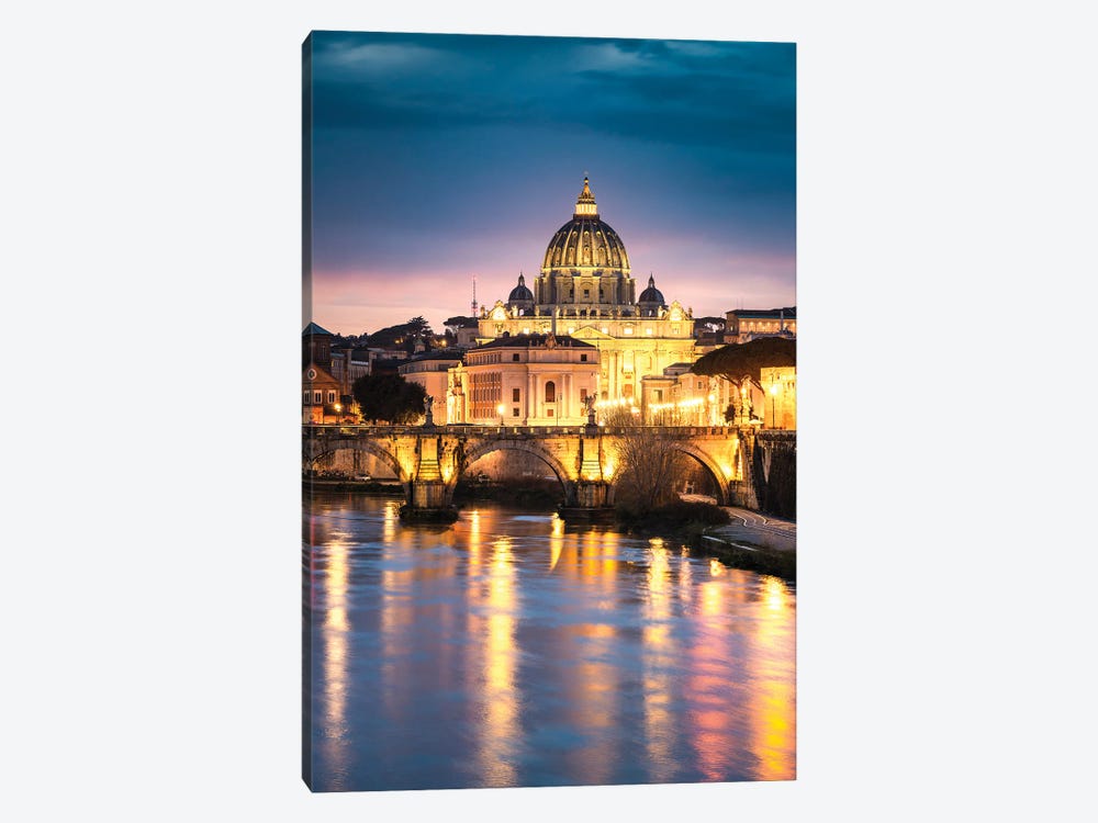 St Peter's At Dusk, Rome by Matteo Colombo 1-piece Canvas Art