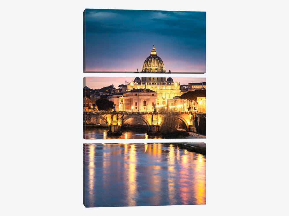 St Peter's At Dusk, Rome by Matteo Colombo 3-piece Canvas Artwork