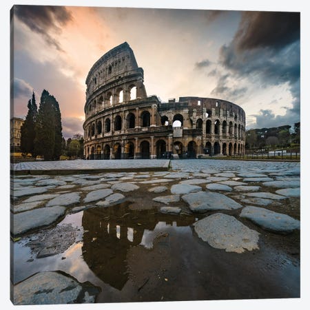 Sunrise At The Coliseum, Rome Canvas Print #TEO1239} by Matteo Colombo Canvas Art