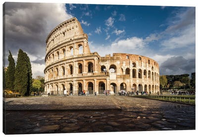The Ancient Coliseum, Rome Canvas Art Print - Ancient Ruins Art