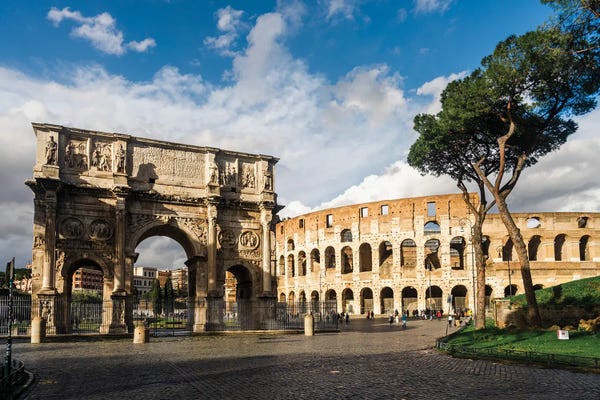 Ancient Ruins: Arch Of Constantine And Coliseum by Matteo Colombo