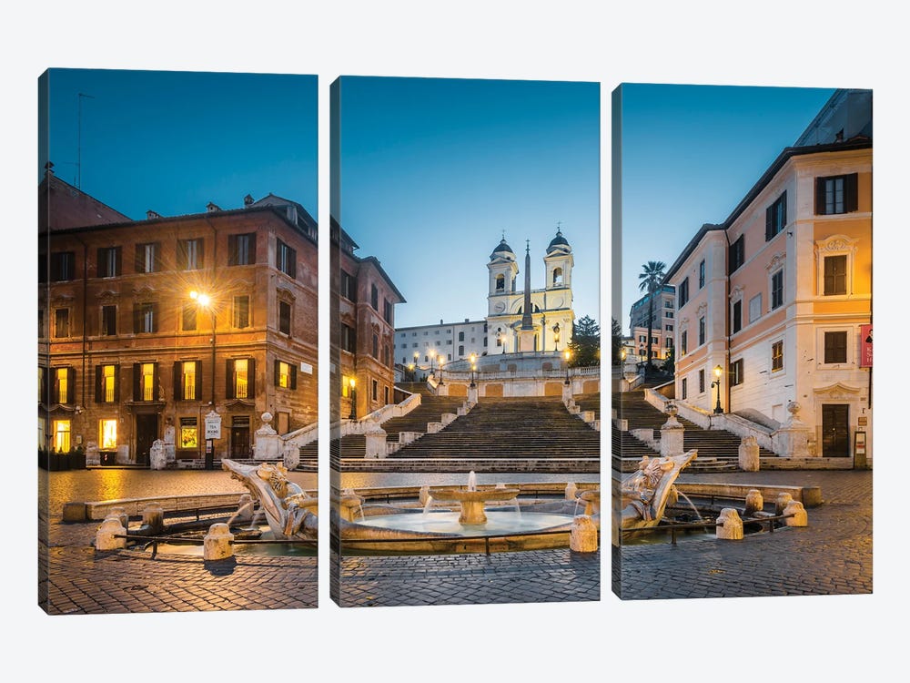 Spanish Steps At Dawn, Rome by Matteo Colombo 3-piece Canvas Artwork