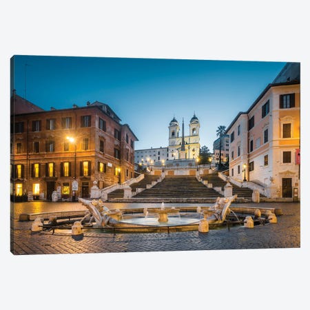 Spanish Steps At Dawn, Rome Canvas Print #TEO1244} by Matteo Colombo Canvas Wall Art