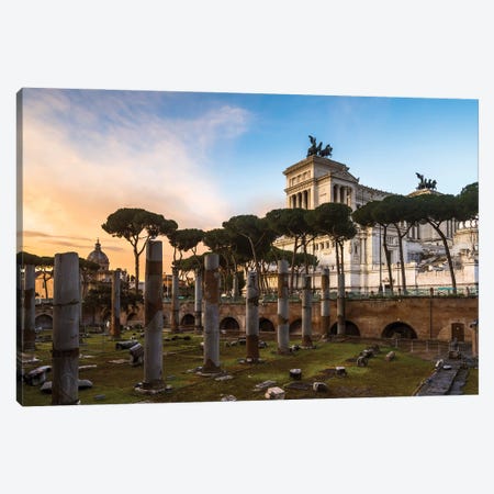 First Light Over Rome Canvas Print #TEO1253} by Matteo Colombo Canvas Wall Art
