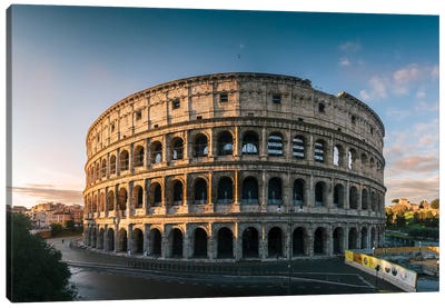 The Coliseum At Sunrise, Rome Canvas Art Print - The Seven Wonders of the World