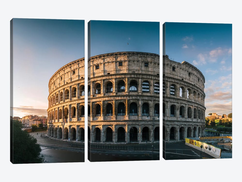 The Coliseum At Sunrise, Rome by Matteo Colombo 3-piece Canvas Artwork