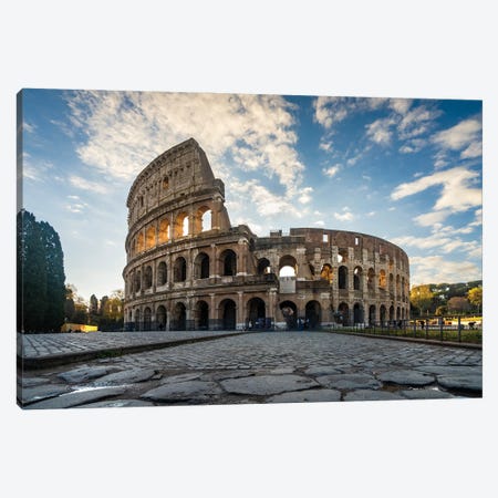 First Light At The Coliseum, Rome Canvas Print #TEO1259} by Matteo Colombo Canvas Wall Art