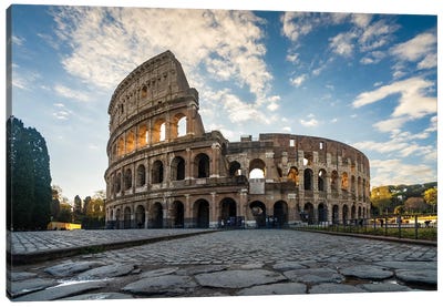 First Light At The Coliseum, Rome Canvas Art Print - The Seven Wonders of the World