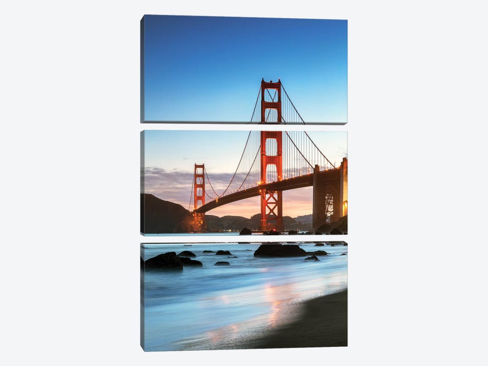 Dawn At The Golden Gate, San Francisco by Matteo Colombo 3-piece Canvas Print