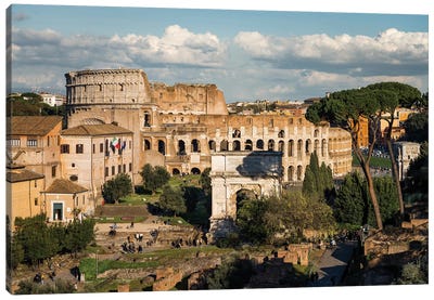 The Coliseum And The Forum, Rome I Canvas Art Print - Ancient Ruins Art