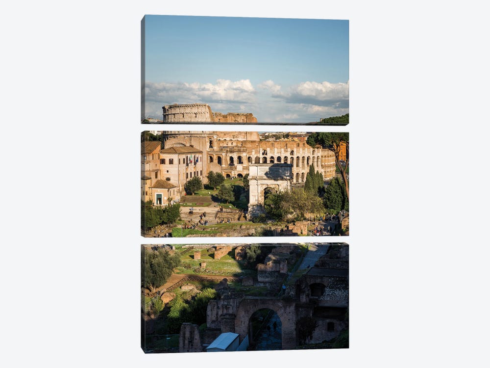 The Coliseum And The Forum, Rome II by Matteo Colombo 3-piece Canvas Art