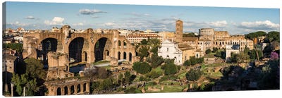 The Coliseum And The Forum, Rome III Canvas Art Print - Rome Art