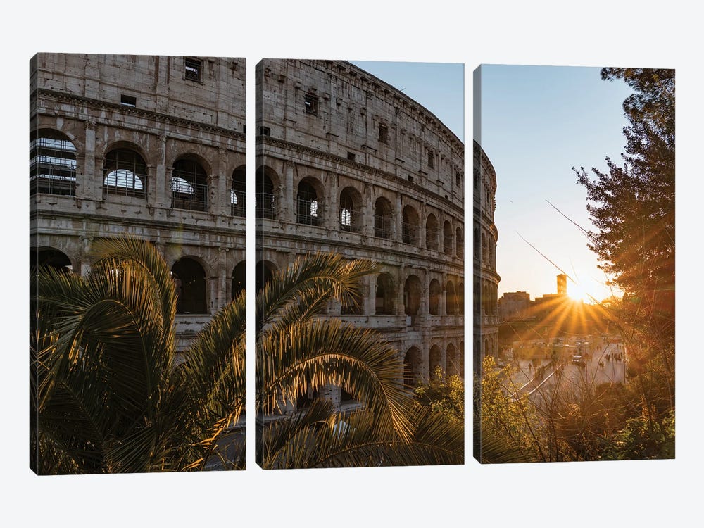 Last Light On The Coliseum, Rome I by Matteo Colombo 3-piece Canvas Artwork