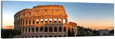 Coliseum Panoramic, Rome Canvas Art Print - The Seven Wonders of the World