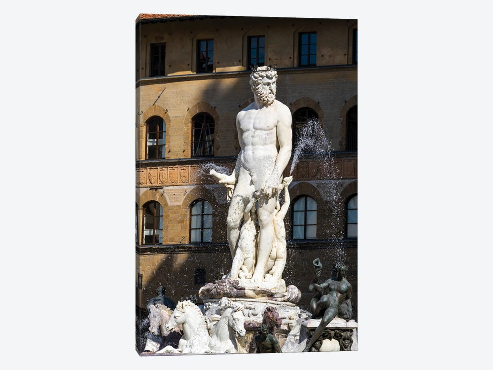 Neptune Statue In Florence by Matteo Colombo 1-piece Canvas Artwork