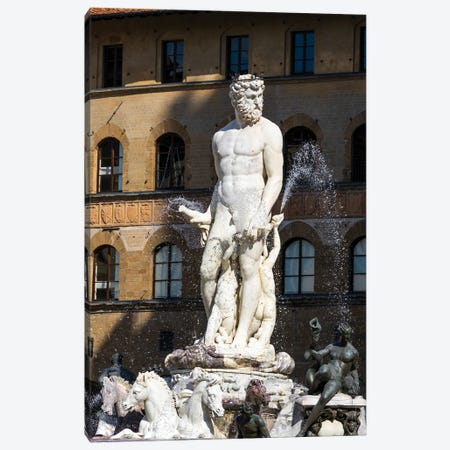Neptune Statue In Florence Canvas Print #TEO1279} by Matteo Colombo Canvas Art