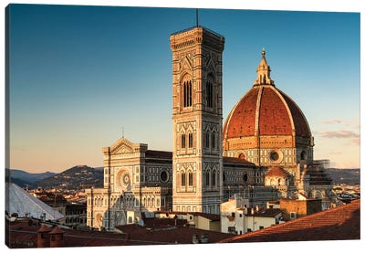 Last Light On The Duomo Of Florence, Italy Canvas Art Print - Florence Art