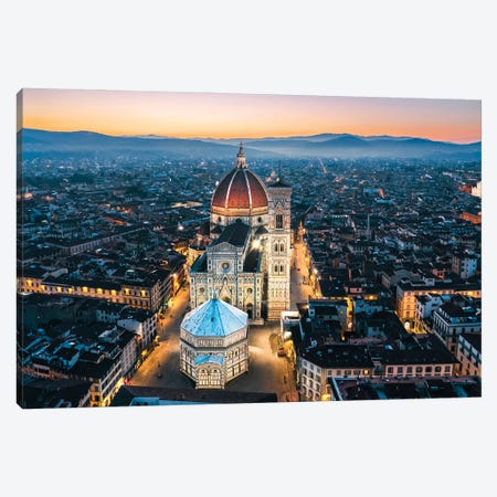 Dawn In Florence, Italy Canvas Print #TEO1285} by Matteo Colombo Canvas Art
