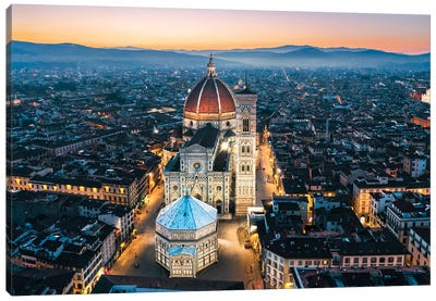 Dawn In Florence, Italy Canvas Art Print - Florence Art