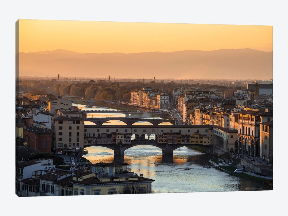 Sunset Over Ponte Vecchio, Florence by Matteo Colombo 1-piece Canvas Artwork