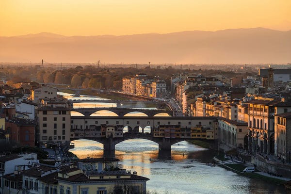 Florence: Sunset Over Ponte Vecchio, Florence by Matteo Colombo