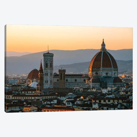 Sunset Over The Duomo Of Florence, Italy Canvas Print #TEO1287} by Matteo Colombo Canvas Artwork