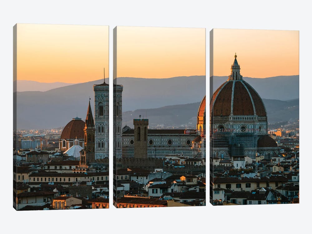 Sunset Over The Duomo Of Florence, Italy by Matteo Colombo 3-piece Art Print