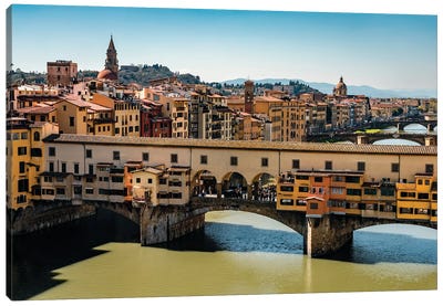 Ponte Vecchio And River Arno, Florence Canvas Art Print - Florence Art