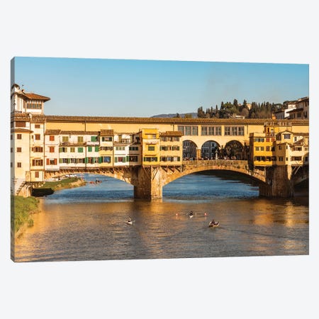 Last Light On Ponte Vecchio, Florence Canvas Print #TEO1290} by Matteo Colombo Canvas Wall Art