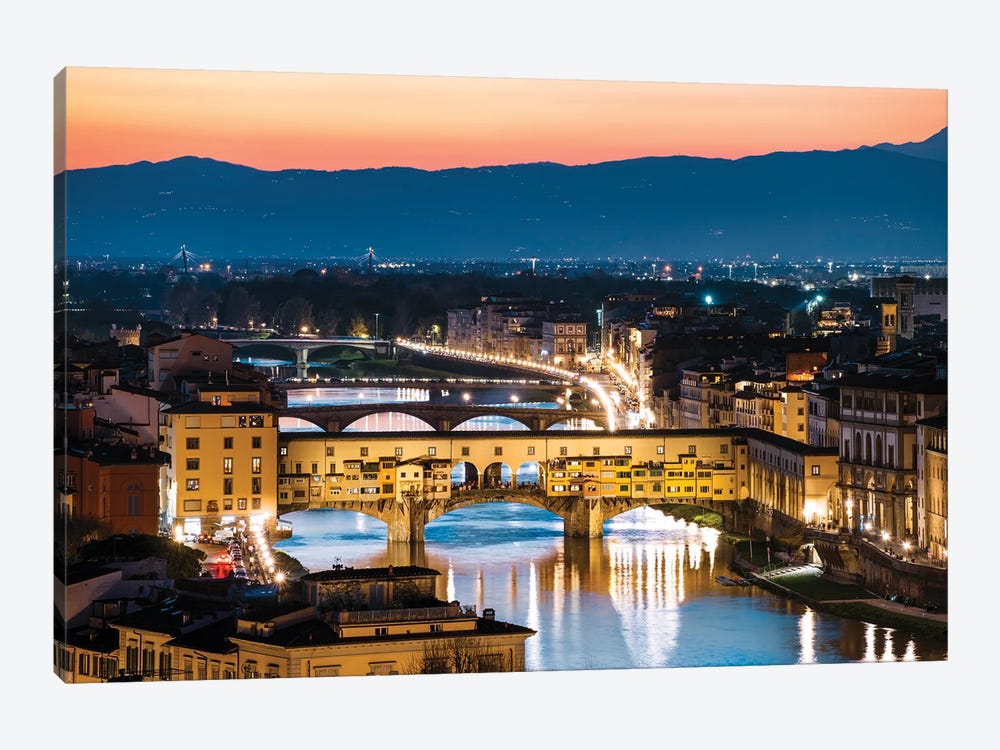 Twilight At Ponte Vecchio, Florence by Matteo Colombo 1-piece Canvas Artwork