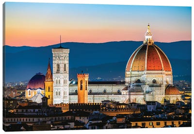 Dusk Over Florence, Italy Canvas Art Print - Florence Art