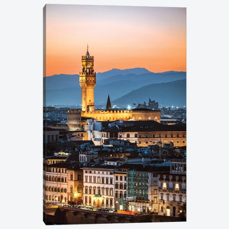 Palazzo Vecchio At Twilight, Florence Canvas Print #TEO1294} by Matteo Colombo Art Print