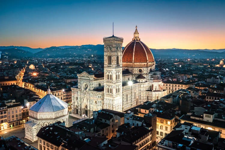 Dusk Over The Cathedral Of Florence, Italy