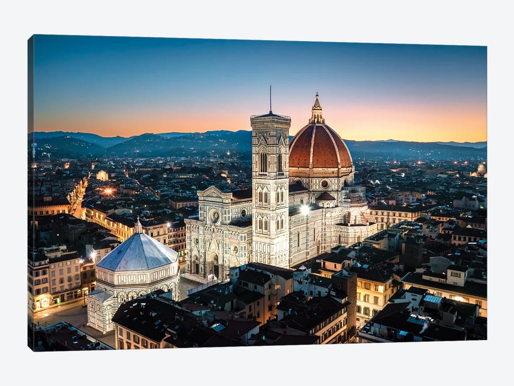 Dusk Over The Cathedral Of Florence, Italy by Matteo Colombo 1-piece Canvas Print