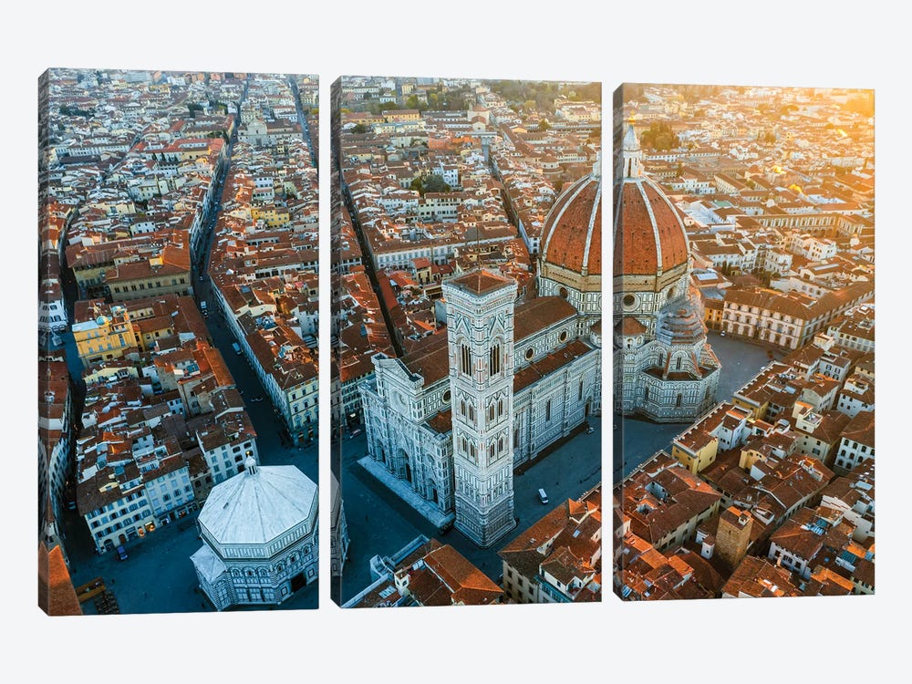 Florence Cathedral At Sunrise, Italy by Matteo Colombo 3-piece Canvas Art